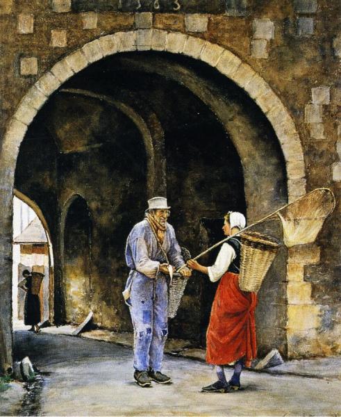 The Fish Peddler by Edgar Melville Ward