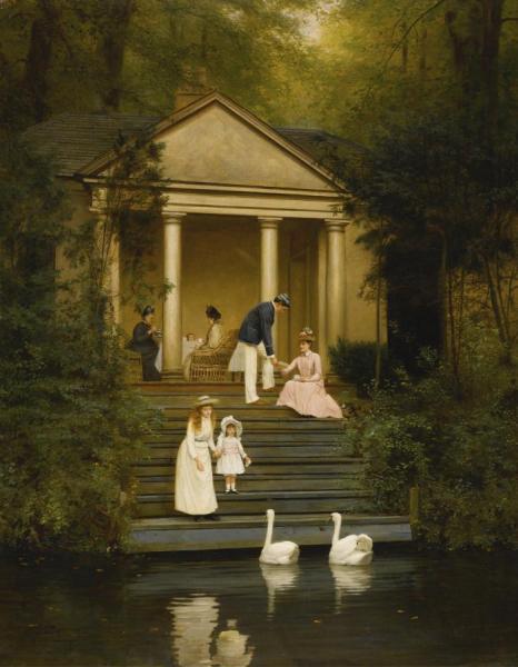 Edith Hayllar Feeding The Swans