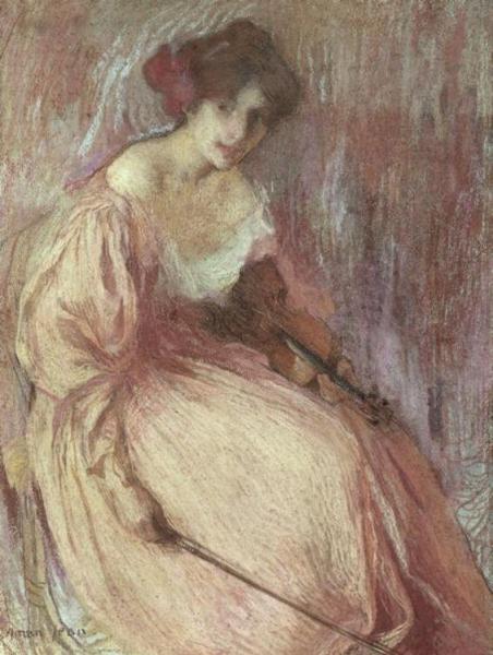 The Young Violinist by Edmond-françois Aman-jean