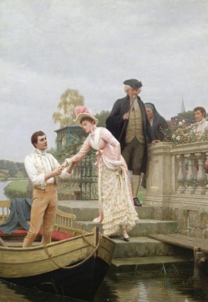 Lay Thy Sweet Hand In Mine And Trust In Me by Edmund Blair Leighton Oil Painting Reproductions
