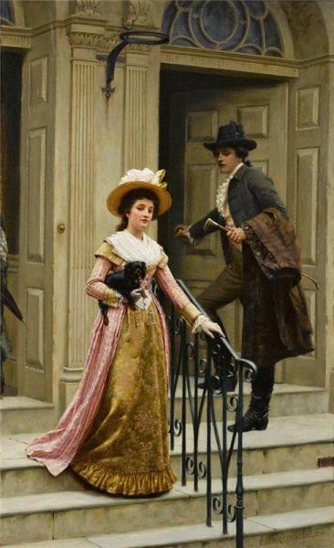 My Next-door Neighbour by Edmund Blair Leighton Oil Painting Reproductions