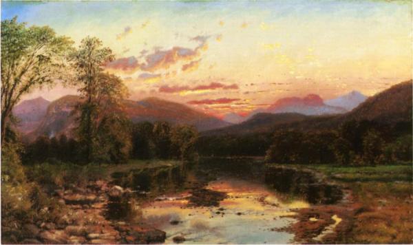 Sunset Landscape by Edmund Darch Lewis Oil Painting Reproductions