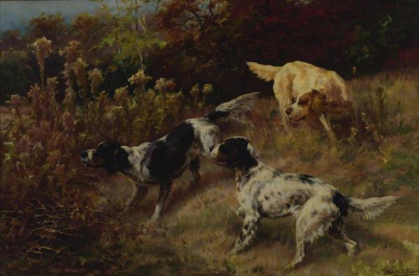 Three Setters On The Hunt by Edmund Henry Osthaus