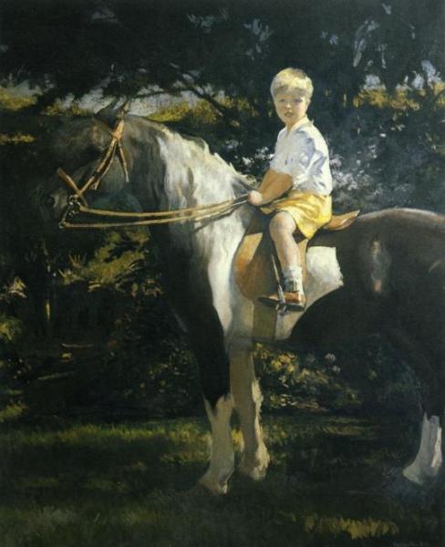 Edmund On His Pony Peanut by Edmund Tarbell