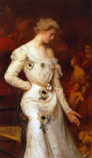 Girl With Dog by Edmund Tarbell