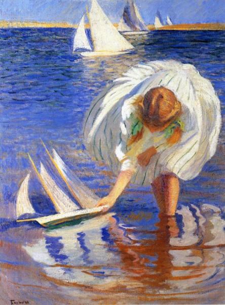 Girl With Sailboat by Edmund Tarbell