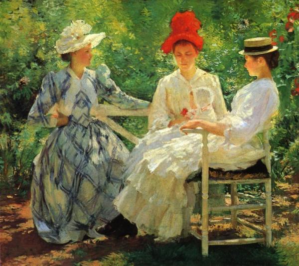 In A Garden by Edmund Tarbell Oil Painting Reproductions