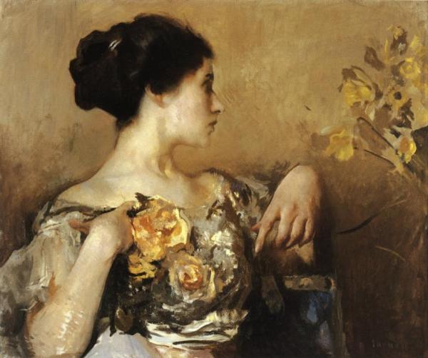 Lady With A Corsage by Edmund Tarbell