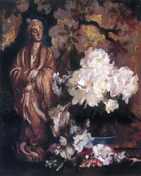 Still Life With Oriental Statue by Edmund Tarbell Oil Painting Reproductions
