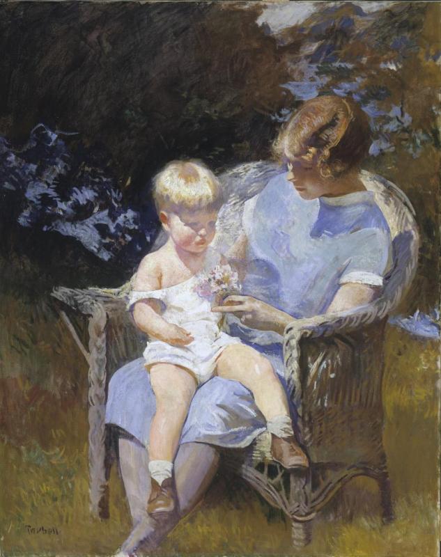 Marjorie And Little Edmund, 1928 by Edmund Tarbell