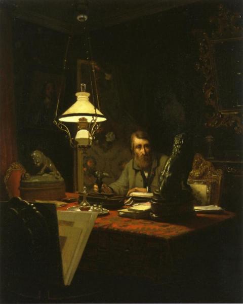 Alfred Bruyas In His Study by Edouard-antoine Marsal