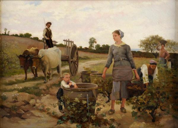 The Wine Harvest by Edouard Bernard Debat-ponsan