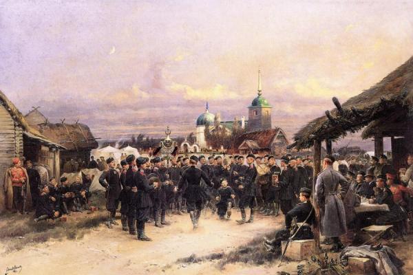 Chorus Of The Fourth Infantry Battalion At Tsarskoe Selo by Edouard Detaille