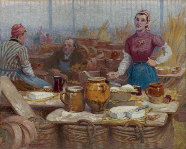 The Cream And Cheese Vendor by Edouard-jean Dambourgez Oil Painting Reproductions
