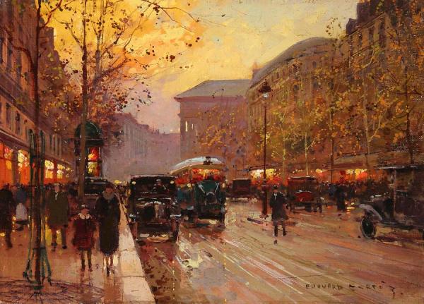 Boulevard De La Madeleine by Edouard Léon Cortes