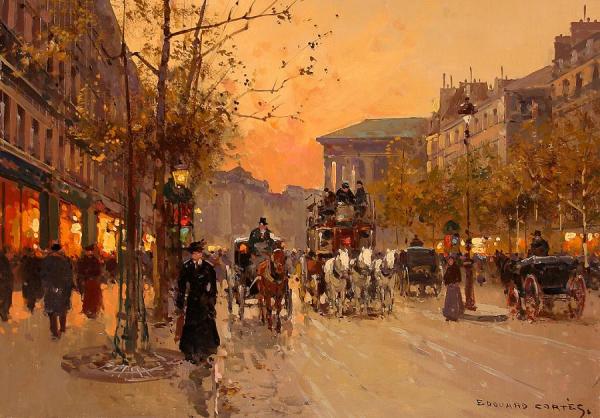 Boulevard De La Madeleine by Edouard Léon Cortes