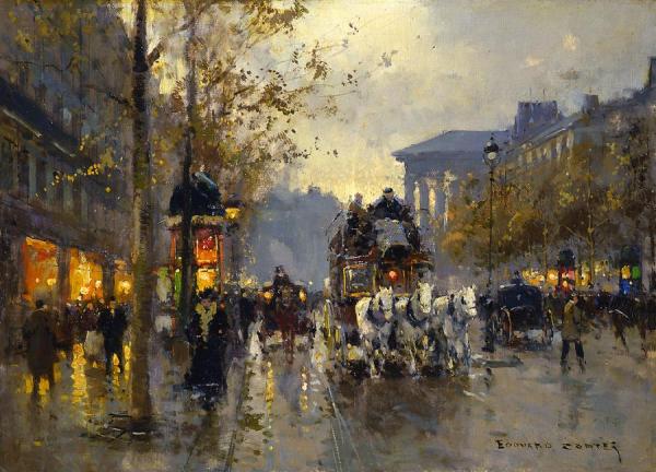 Boulevard De La Madeleine by Edouard Léon Cortes
