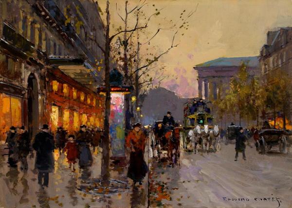 Boulevard De La Madeleine by Edouard Léon Cortes