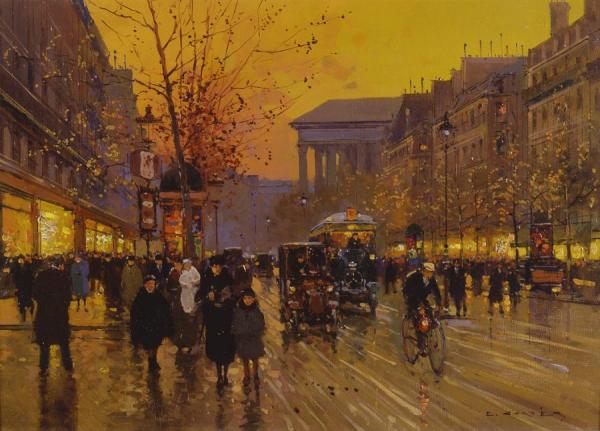 Boulevard De La Madeleine by Edouard Léon Cortes