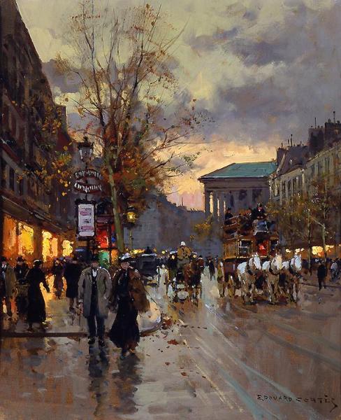Boulevard De La Madeleine by Edouard Léon Cortes