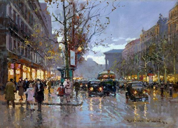 Boulevard De La Madeleine by Edouard Léon Cortes