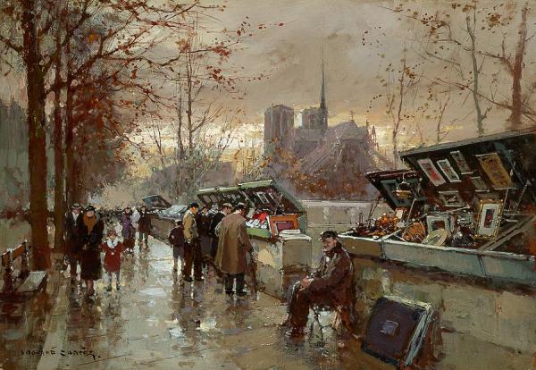 Bouquinistes De Notre-dame by Edouard Léon Cortes