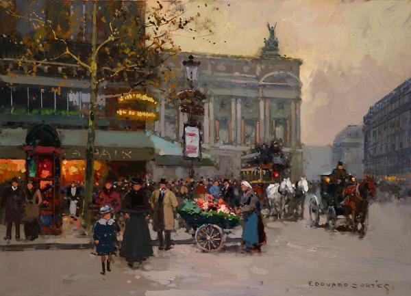 Cafe De La Paix by Edouard Léon Cortes