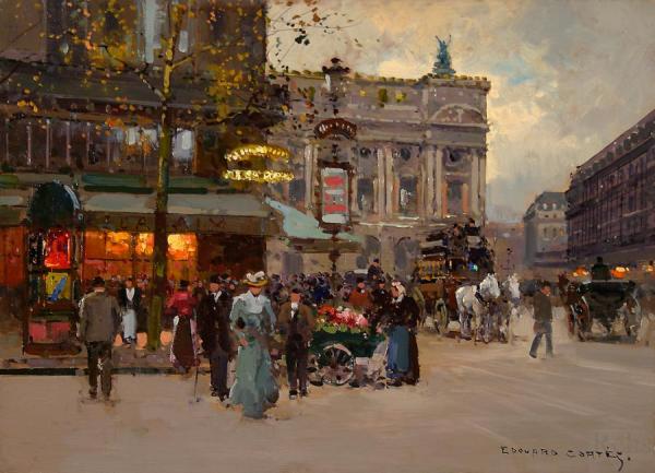 Cafe De La Paix by Edouard Léon Cortes