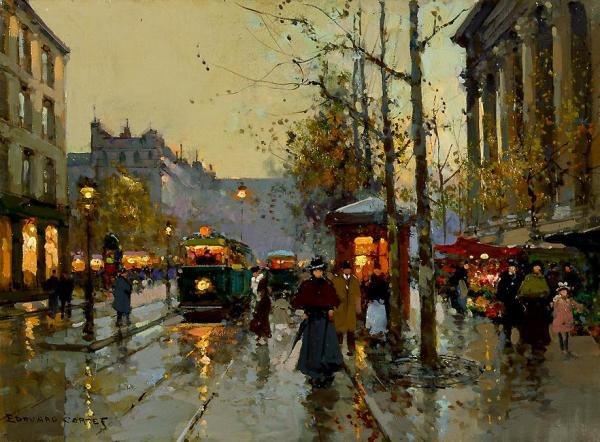 Flower Market At The Madeleine by Edouard Léon Cortes