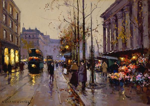 Flower Market, Madeleine by Edouard Léon Cortes