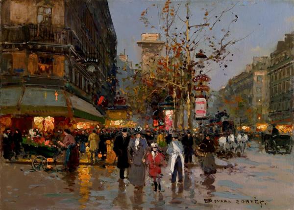 Le Boulevard Et La Porte St. Denis by Edouard Léon Cortes