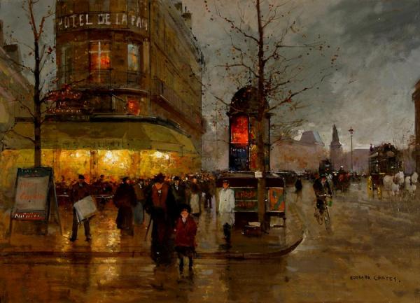 Le Café Balthazard, Place De La Republique by Edouard Léon Cortes