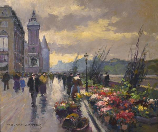 Marché Aux Fleurs,quai De I'horloge by Edouard Léon Cortes