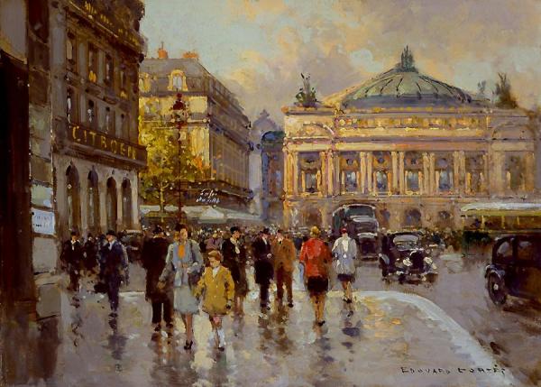 Place De L'opéra by Edouard Léon Cortes
