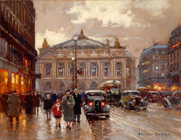 Place De L'opéra by Edouard Léon Cortes