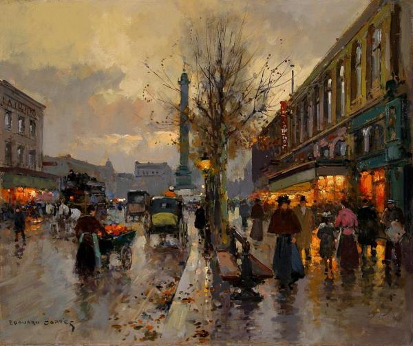 Place De La Bastille by Edouard Léon Cortes