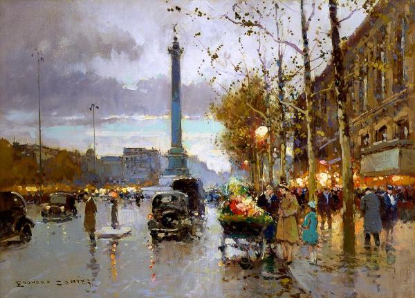 Place De La Bastille by Edouard Léon Cortes