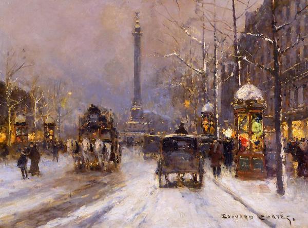 Place De La Bastille by Edouard Léon Cortes