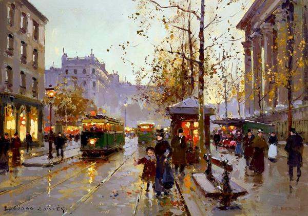 Place De La Madeleine by Edouard Léon Cortes