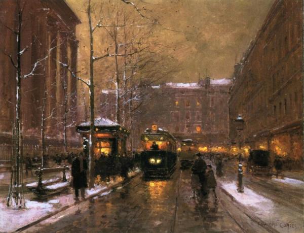 Place De La Madeleine, Paris by Edouard Léon Cortes