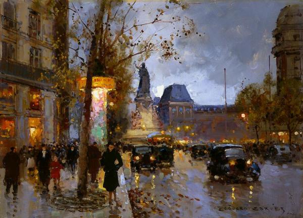 Place De La Republique by Edouard Léon Cortes