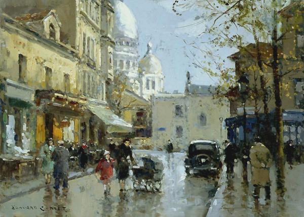 Place Du Tertre, Montmartre by Edouard Léon Cortes