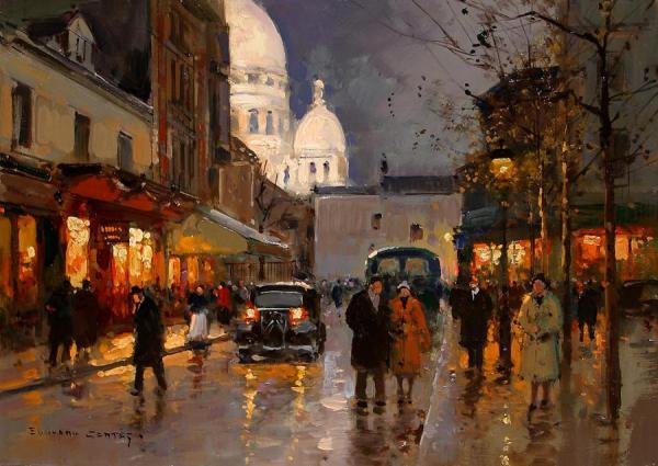 Place Du Tertre, Sacre Coeur by Edouard Léon Cortes