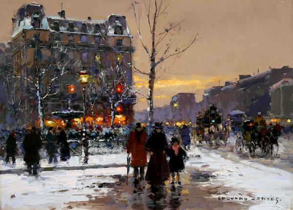 Place Pigalle, Winter by Edouard Léon Cortes
