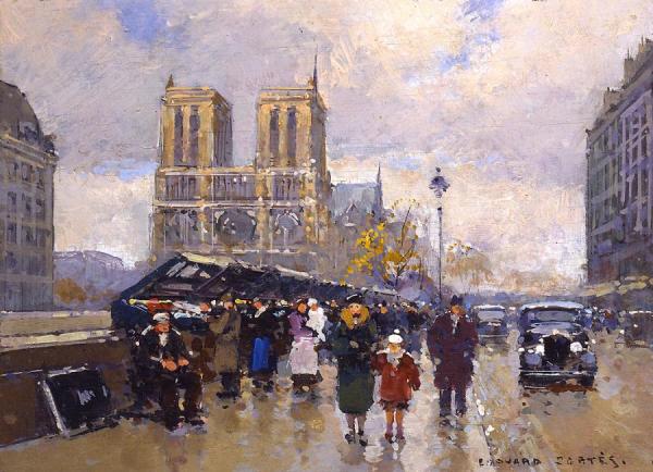 Place St. Michel - Notre Dame by Edouard Léon Cortes