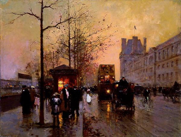 Quai Du Louvre by Edouard Léon Cortes