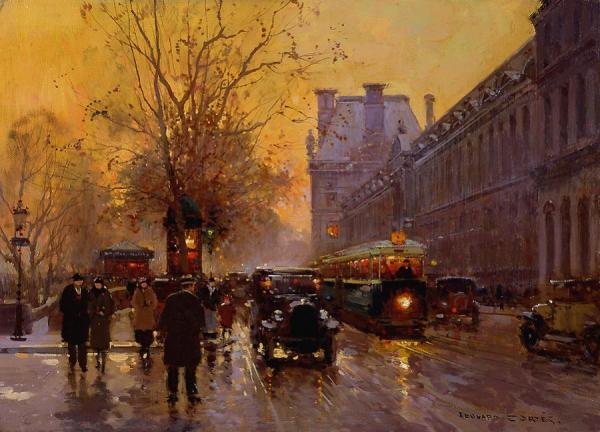 Quai Du Louvre by Edouard Léon Cortes