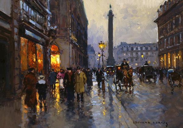 Rue De La Paix, Place Vendôme by Edouard Léon Cortes