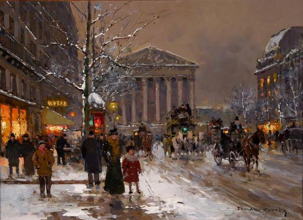 Rue Royale, Winter by Edouard Léon Cortes