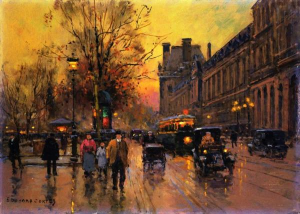 Street Scene by Edouard Léon Cortes